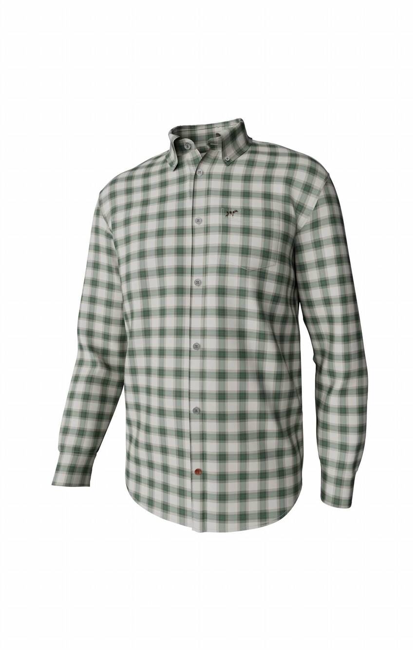 NEW SOUTHERN POINT CO. men's hadley brushed shirt in duck green